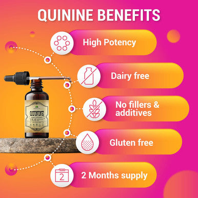 Herbalicious Quinine Liquid Extract 2oz - Cinchona Officinalis Bark Herbal Supplement for Leg Cramping Relief Cramp Defense and Overall Digestive Health - All-Natural Quinine Boosting Immune System