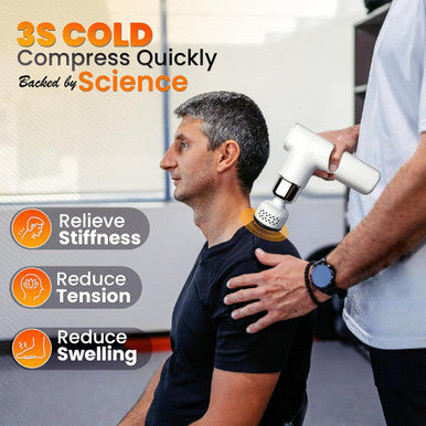 Handheld Massager With Hot & Cold Therapy Adjustable Silicone Heads For Targeted Relief, Deep Tissue Massage, And Relaxation Portable, Rechargeable, For Muscle Recovery & Stress Relief