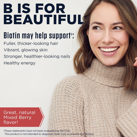 KAL Ultra Biotin 10000mcg Biotin Hair Supplement for Women and Men High Potency Vitamin B7 Healthy Hair Skin and Nails Cellular Energy Support Natural Berry Flavor 60 Micro Tablets