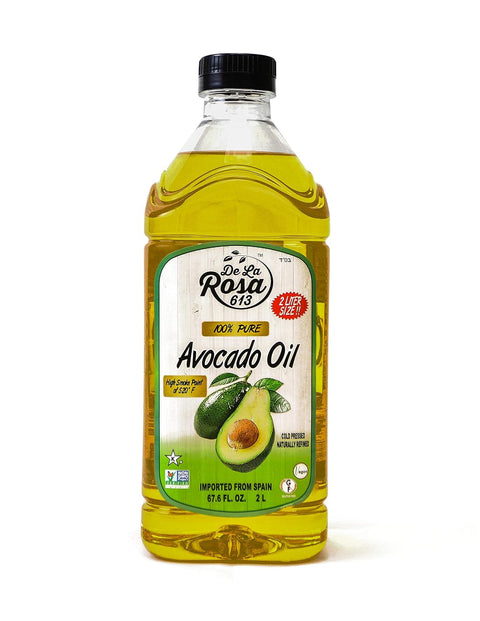 De La Rosa 100% Pure Avocado Oil, Kosher for Passover, Vegan, Non-GMO & Gluten Free, Great for High Smoke Point Cooking, First Cold Pressed Avocado Oil | 17 Oz (Pack of 1)
