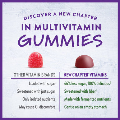 New Chapter Women s Multivitamin Gummies - 66% Less Sugar, Women s Gummy Vitamins with Vitamin C, D3 & Zinc, Non-GMO, Gluten Free, Berry-Citrus, 75ct