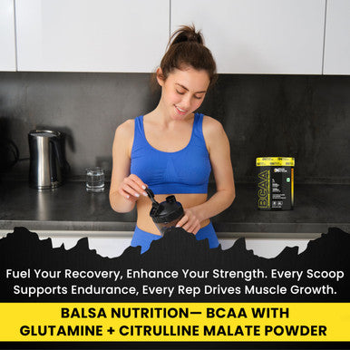 Balsa Nutrition BCAA With Glutamine + Citrulline Malate Powder- 405g, 30 Serving (Mango Madness) | Amino Acid For Muscle Recovery & Endurance, Boost Energy & Immune | Non- GMO