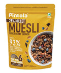 Pintola Dark Chocolate & Cranberry Muesli with 25% Millet & 60% Wholegrains (400g), Healthy breakfast cereal with 6 varied Nuts & seeds, No Preservatives, High in Fibre & Protein, Cholesterol Free