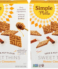 Simple Mills Honey Cinnamon Seed & Nut Flour Sweet Thins, Paleo Friendly & Delicious Sweet Thin Cookies, Good for Snacks, Nutrient Dense, 4.25 oz, 3 Count