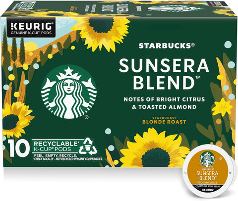 Starbucks K-Cup Coffee Pods, Starbucks Blonde Roast Hot or Iced Coffee, Veranda Blend, 60 Keurig Pods