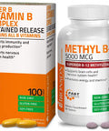 Methyl B12 5000 Mcg Vitamin B12 Methylcobalamin Lozenges + Super B Vitamin B Complex Sustained Slow Release