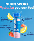 Nuun Sport Electrolyte Tablets with Magnesium, Calcium, Potassium, Chloride & Sodium Gluten Free & Vegan Strawberry Lemonade 4 Pack (40 Servings Total)