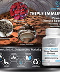 SmartHabits TRIPLE IMMUNE Organic Mushroom Complex Supplement Reishi, Shiitake, Maitake Mushroom Extract- Brain, Anxiety, Energy, Focus, Immunity Support, Gluten Free, Vegetarian, NonGMO-60 Vegan Caps