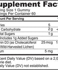 NATURELO Vegan D3 Gummies for Kids - 1000 IU Vitamin D3 - Plant-Based Whole Food Supplement for Children 4 and Older - 60 Vegan-Friendly Gummies