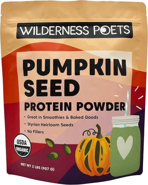 Wilderness Poets, Pumpkin Seed Protein Powder - Organic - Made from 100% Heirloom, Styrian Pumpkin Seeds Grown in Austria (8 Ounce)