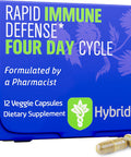Hybridcr Rapid Immune Support Supplement Pharmacist Formulated Natural Herbal Formula To Immunity Boost Response Gluten-Natural Cold Remedy 12 Capsules In 4 Day Dose Pack