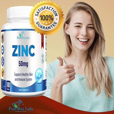 YUMMYVITE Zinc Citrate/Oxide 50Mg - Immune Support & Antioxidant Supplement, Skin Health Support - 100 Tablets