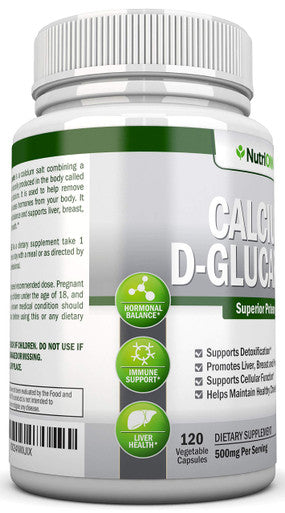 Calcium D-Glucarate - 500mg - 120 Vegetable Capsules - Superior Potency to Support Liver Detoxification, Estrogen Metabolism & Hormonal Balance - Helps with Prostate, Breast & Colon Health