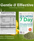 Atlantic Naturals Sea Moss 7 Day Detox Liver Gallbladder and Kidney Cleanse Support with Dandelion Root Milk Thistle Burdock Root Red Clover Chanca Piedra Pineapple Flavor Drink Mix (14 oz)