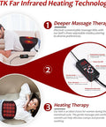 Utk Far Infrared Vibrating Heating Pad With Vibration Massage For Lower Back Pain. 3 Vibration Modes, Smart Controller, Hot Enough (103 -159 ) Back Pain Relief,S-Xxxxl