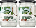 Heaven & Earth Organic Unrefined Virgin Coconut Oil, (2 Pack) 16oz | Glass Jar | Cold Pressed | Coconut Oil for Cooking, Hair & Skin | Kosher