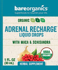 BareOrganics Adrenal Recharge Liquid Drops, Herbal Supplement, 1 Ounce