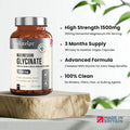 Vitabright Chelated Magnesium Glycinate 300mg Elemental Magnesium (1500mg Magnesium Bisglycinate) 180 Magnesium Capsules x2 Day High Strength Magnesium Supplements for Sleep VitaBright Pure Magnesium Glycinate