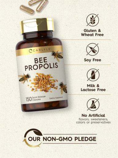 Carlyle Bee Propolis Capsules 600Mg | 150 Count | Extract Supplement | Non-Gmo, Gluten Free