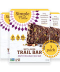 Simple Mills Nut and Seed Trail Bars, 15 Count, Dark Chocolate Sea Salt Snack Bars with Pumpkin Seeds, Almonds, Pecans, and Buckwheat, Good Source of Fiber and Excellent Source of Magnesium, 1.59 oz