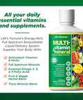 Life's Fortune Liquid Multivitamin for Adults Men & Women Teens ÃƒÂ¢Ã¢â€šÂ¬Ã¢â‚¬Å“ High Absorption Daily Vitamins ÃƒÂ¢Ã¢â€šÂ¬Ã¢â‚¬Å“ Trace Minerals Amino Acids with Biotin L-Arginine Potassium ÃƒÂ¢Ã¢â€šÂ¬Ã¢â‚¬Å“ Tropical Flavor Sugar Free 32 oz