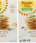 Simple Mills Organic Seed Crackers, Original, Gluten Free, Flax Seed, Sunflower Seeds, Corn Free, Low-Calorie Snacks, Plant Based, Nutrient Dense, 4.25oz, Pack of 1