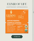 Luxmi Estates Astounding Ashwagandha Root Loose Tea 250g Pack | USDA Organic Herbal Tea For Stress Support | With Turmeric Ginger Lemongrass & More | 125 Cups