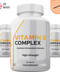 Vitamin B Complex - 180 High Strength Tablets 100 NRV% - 8 Essential B Vitamins - Vitamins B1, B2, B3, B5, B6, B12, Biotin & Folic Acid - UK Made Vegetarian & Vegan