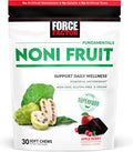 Force Factor Noni Fruit Chews for Immunity and Skin Health Support Noni Juice Supplement Plant-Based Antioxidant Superfood Chews Gluten- & Vegan Apple Berry Flavor 30 Soft Chews