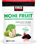 Force Factor Noni Chews for Immunity and Skin Health Support, Noni Juice Supplement, Plant-Based Antioxidant Superfood Chews, Gluten-Free, & Vegan, Apple Berry Flavor, 30 Soft Chews