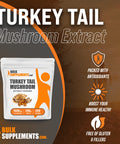 Bulksupplements.Com Turkey Tail Mushroom Extract Powder - Coriolus Versicolor Extract, Turkey Tail Mushroom Powder - Vegan & Gluten Free, 1000Mg Per Serving. 250G (8.8 Oz) (Pack Of 1)
