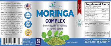 YUMMYVITE Moringa Capsules - Concentrated Complex Of Moringa Leaf & Moringa Seed From 5000Mg Of Moringa Powder, Super Antioxidant, 60 Capsules
