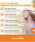 Naturewise Herbal Detox Cleanse Laxative Supplements | Natural Colon Cleanser Herb & Fiber Blend For Constipation Relief, Toxin