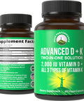 Peak Performance Advanced Vitamin D 2000 Iu With All 3 Types Of Vitamin K Vitamin D3 And Vitamin K2, K1, Mk-7 (Mk7), Mk4 Suppleme
