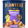 PLANTERS Deluxe Mixed Nuts, Cashews, Almonds, Brazil Nuts Mix, Pistachios, Pecans, Lightly Salted, Snacks for Adults and Kids, Party Snack, 15.25oz