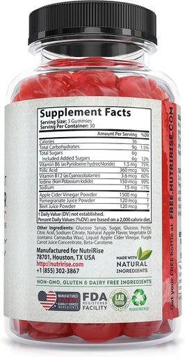 Apple Cider Vinegar Gummies with The Mother: High Potency 1500 mg - Supports Weight Management for Women & Men, Digestive & Wellness Formula