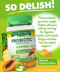 Probiotic Gummies | 50 Count | Vegan, Non-GMO & Gluten Digestive Health Supplement | by Natures Truth