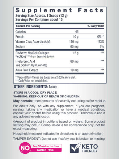 NeoCell Super Collagen Plus With Vitamin C and Hyaluronic Acid For Skin Hydration and Healthy Skin Hair and Nails Support Unflavored Collagen Powder 6.9 Ounce