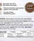 Isabelle Huot Docteure en nutrition - Barres chocolat noir 70% - Lot de 30 x 19 grammes
