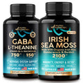 NUTRAHARMONY Gaba With L-Theanine Capsules & Irish Sea Moss Blend Capsules