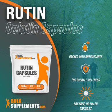 BulkSupplements Rutin Capsules - Dietary Supplement, Antioxidants Source - Soy Free - 1 Capsule (500mg) - 100-Day Supply (100 Capsules)