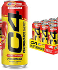 C4 Performance Energy Drink, Cherry Popsicle, Zero Sugar Carbonated Preworkout Energy, 200mg Caffeine with Beta Alanine, 16 Fl Oz (12 Pack)