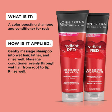 John Frieda Radiant Red Shampoo & Conditioner Bundle Enhancing Shampoo & Conditioner Helps Enhance Shades With Pomegranate And Vitamin E