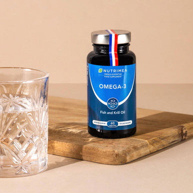 Laboratoires Nutrimea Omega 3 & Antarctic Krill - Wild Fish Oil - Natural Antioxidant - Cognition & Immune System - Concentrated EPA/DHA & Astaxanthin - Fish Oil - Made in France - Nutrimea