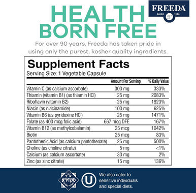 Freeda Scd B Complex With Vitamin C & Zinc ÃƒÂ¢Ã¢â€šÂ¬Ã¢â‚¬Å“ Complete Vitamin B Complex (B1, B2, B3, B6, B12) ÃƒÂ¢Ã¢â€šÂ¬Ã¢â‚¬Å“ 100 Vegetarian Capsules, Scd Legal & Daily Health