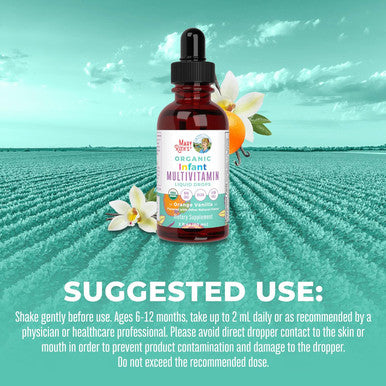 Maryruth Organics Multivitamin & Multimineral for Infants | USDA Organic | Sugar | Liquid Vitamins for Babies 6-12 Months | Immune Support & Overall Wellness | Vegan | Non-GMO | 2 Fl Oz