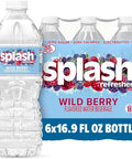 SPLASH REFRESHER Flavored Water Bottles, Wild Berry Flavor - 6 Pack | Refreshing Flavored Bottled Water with Electrolytes - Zero Sugar & Zero Calories - 16.9 Fl Oz