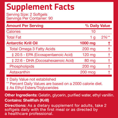 Bronson Antarctic Krill Oil 1000 Mg With Omega-3S Epa Dha Astaxanthin And Phospholipids 180 Softgels