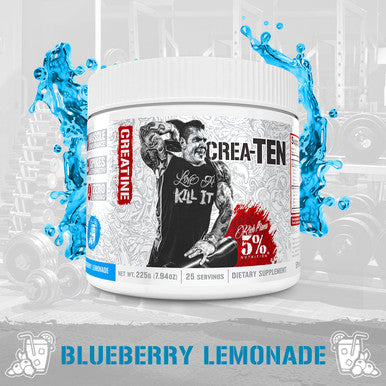 5% Nutrition CreaTEN Multi Creatine Blend + Accelerators | Flavored Creatine Powder for Muscle Gain | Max Power, Strength, Endurance, & Recovery | 25 Servings (Blueberry Lemonade)