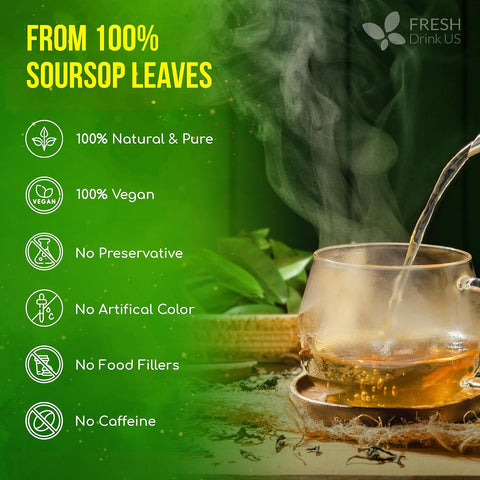 FreshDrinkUS, Premium 50 Mulberry Leaf Tea Bags, 100% Natural & Pure from Mulberry Leaves. Herbal Tea. Made with Natural Material Tea Bags. No Sugar, No Caffeine, No Gluten, Vegan.